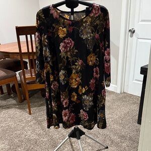 Chic Soul Multicolor Floral Long Sleeve Dress